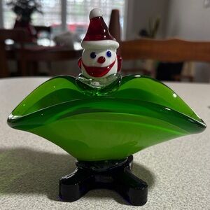 Murano snowman Candy Dish